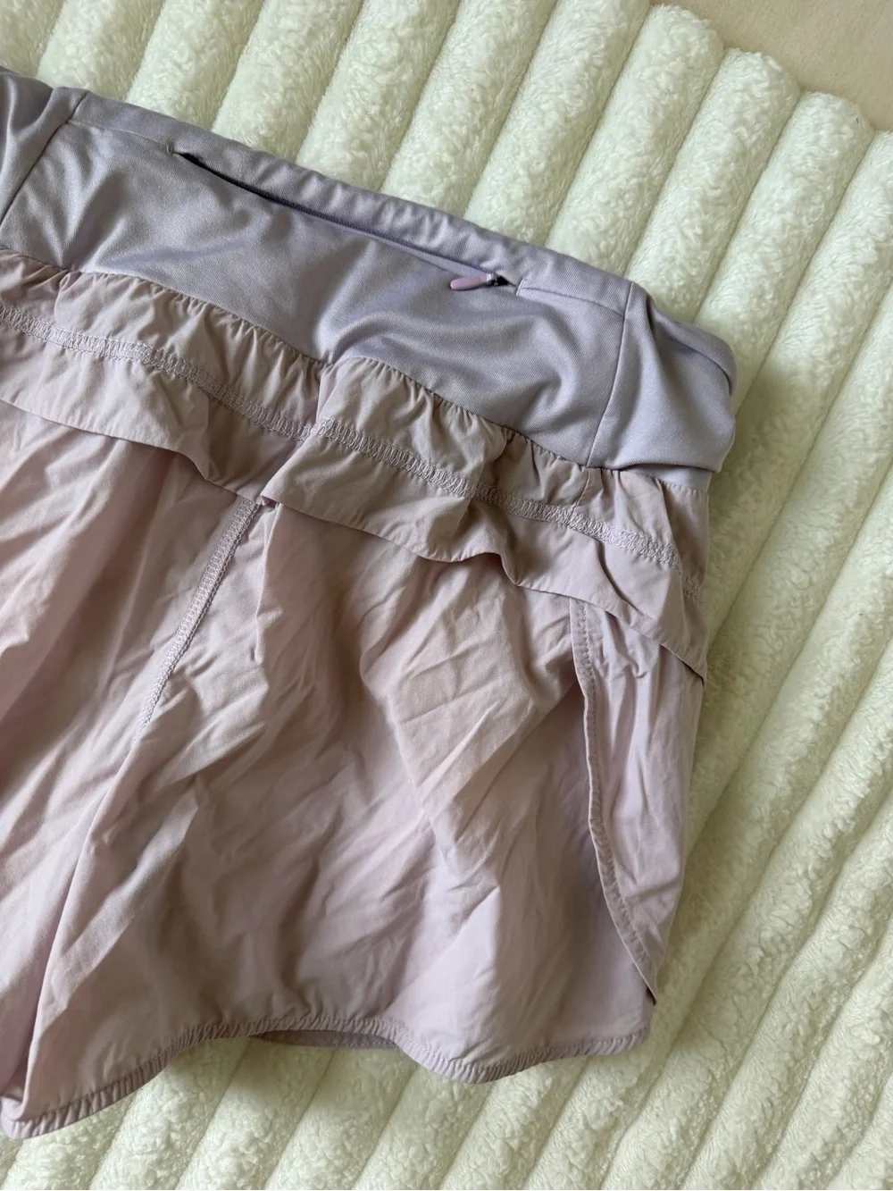 Fabletics Lavender Athletic Fold-Over Waist Shorts